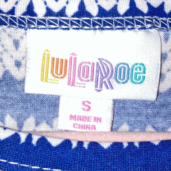 NWT LuLaRoe Small Carly Dress blue white 0832 - Picture 6 of 8